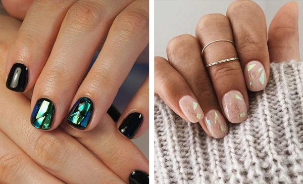 Desenhos de unhas de verniz em gel para unhas curtas. Fotos, tendências da moda em 2024