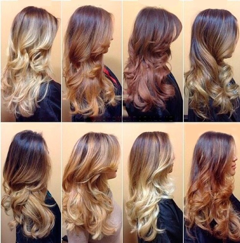 Ombre pour cheveux bruns mi-longs, moyens, courts. Photo, qui convient