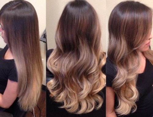 Ombre pour cheveux bruns mi-longs, moyens, courts. Photo, qui convient