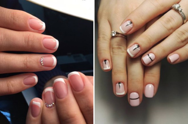 Francês (manicure francesa) em unhas quadradas. Fotos, novos itens 2024