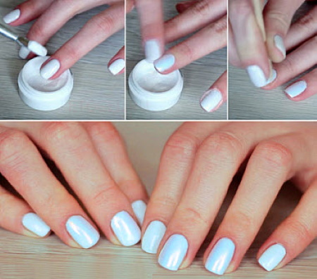 Gel de manucure avec frottement nacré. Photo, design, comment faire