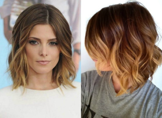 Ombre pour cheveux courts foncés. Photos avant et après la coloration, comment le faire à la maison