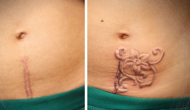 Tatuagem na barriga para meninas. Fotos, esboços de flores, inscrições, animais, padrões