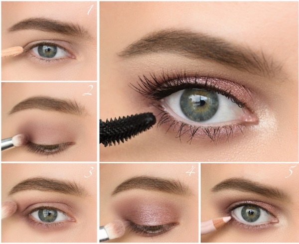 Que c'est beau de peindre les yeux avec des ombres: marron, vert, bleu, gris. Instructions étape par étape avec photo