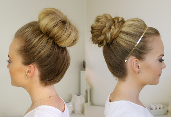 Penteado para cabelo médio para todos os dias para a menina da escola. Foto como fazer