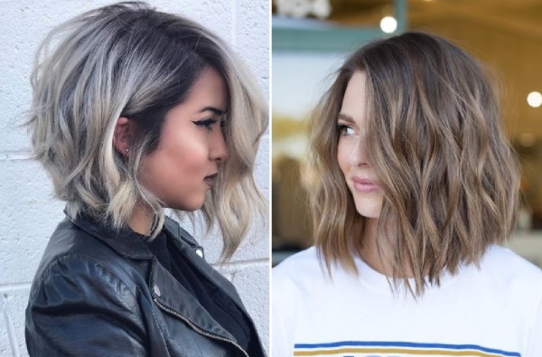 Coupes de cheveux pour cheveux moyens et visage rond pour les femmes. Photo avec et sans frange