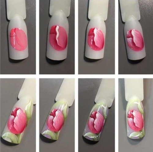 Le design des ongles est léger et beau. Photo, comment faire une manucure avec du vernis gel, de la gomme laque