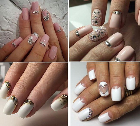 Linda manicure com strass. Fotos, tendências em 2024, designs de moda, técnicas