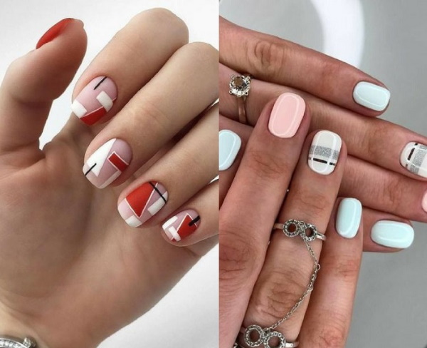 Idéias de manicure com esmalte gel para unhas curtas. Fotos, desenhos passo a passo