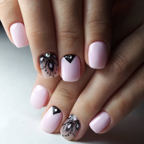 Manicure de escritório para unhas curtas, longas. Fotos, tendências da moda, novidades, designs com fricção, strass, padrões, geometria