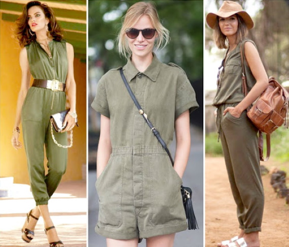 Khaki. Fotos com roupas de mulher, com que cor é combinada, como vestir