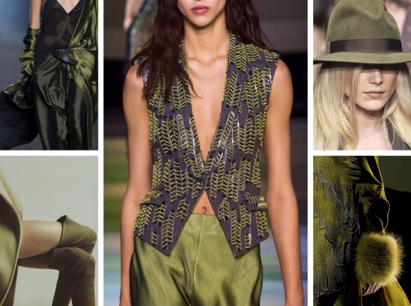 Khaki. Fotos com roupas de mulher, com que cor é combinada, como vestir