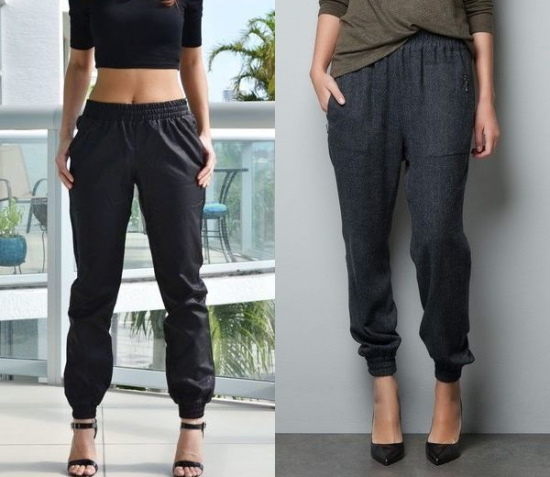 Joggers para mulheres. Foto, onde comprar, o que vestir com bolsos, corrente