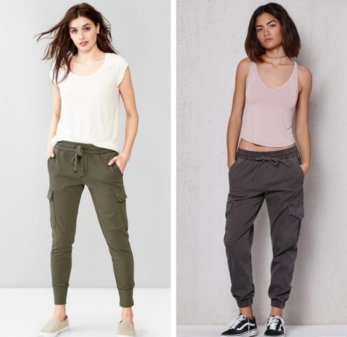 Joggers para mulheres. Foto, onde comprar, o que vestir com bolsos, corrente