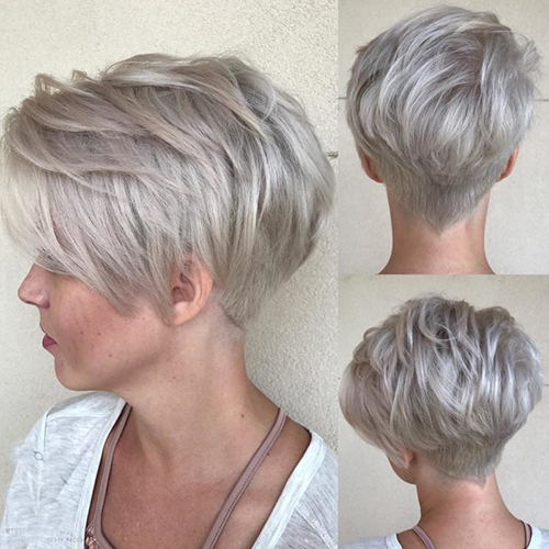 O corte de cabelo Pixie Bob para mulheres é alongado, assimétrico, curto. Uma foto